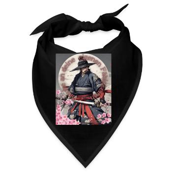 Samurai Krieger Schwertkämpfer Kirchblüten - Bandana - Schwarz - Vorne