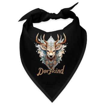 Hirsch Dorfkind und stolz drauf, Dorffest, Tracht - Bandana - Schwarz - Vorne