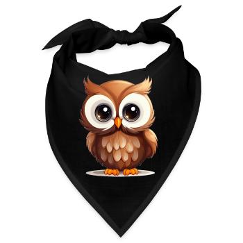 Süße Eule - Bandana - Schwarz - Vorne