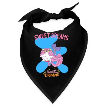 Skurrile Meerjungfrau Schlafender Träumer Design - Bandana - Schwarz - Vorne