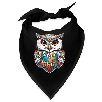 Schnee-Eule - Bandana - Schwarz - Vorne