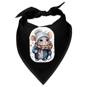 Süße Wintermaus - Bandana - Schwarz - Vorne