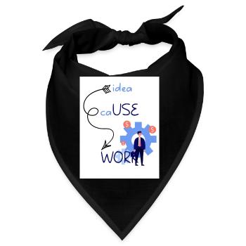 Idee Ursache Arbeit. Aus einer Idee entsteht ein Werk. - Bandana - Schwarz - Vorne