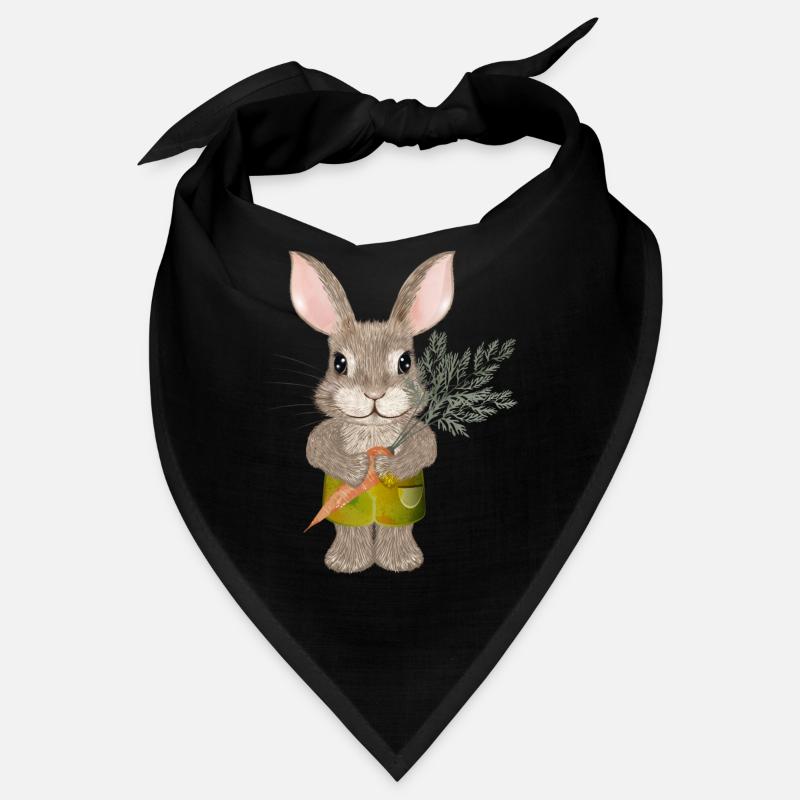 lapin mignon avec carotte et short Bandana