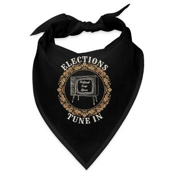 Retro-Wahl-TV-Satire - Bandana - Schwarz - Vorne