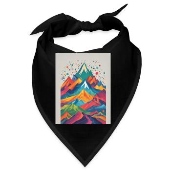 Berge bunt - Bandana - Schwarz - Vorne