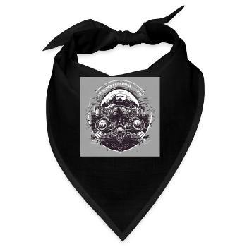 Schwarz weiß Punk - Bandana - Schwarz - Vorne
