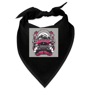 Pinkes Auto - Bandana - Schwarz - Vorne