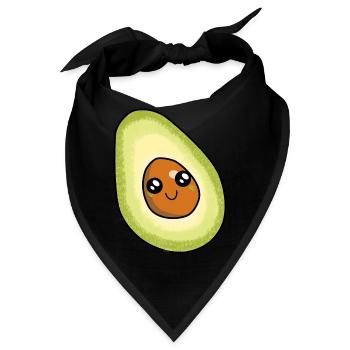 Avocado Frucht naschen Speise Früchte Vitamine - Bandana - Schwarz - Vorne