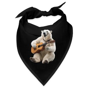 Weiße Polar Bear Gitarre - Bandana - Schwarz - Vorne