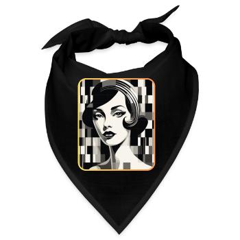 Pixelart Woman - Bandana - Schwarz - Vorne