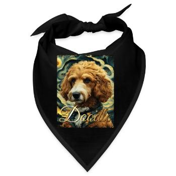 Goldenes Gekritzel - Bandana - Schwarz - Vorne