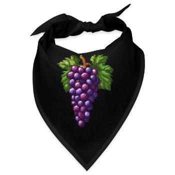 Weintrauben Pixel - Bandana - Schwarz - Vorne