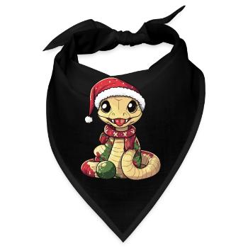 Schlange Kobra Weihnachten - Bandana - Schwarz - Vorne