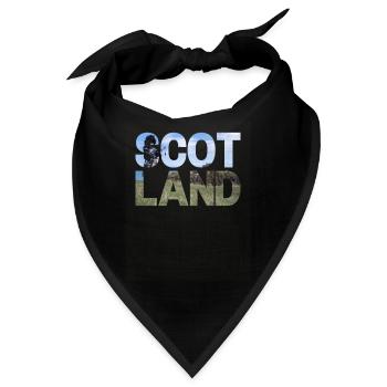 Schottland Tartan Schriftzug Dudelsack Highlands - Bandana - Schwarz - Vorne