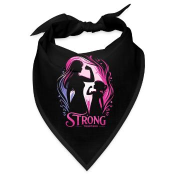 Mutter und Tochter zusammen stark Geschenk - Bandana - Schwarz - Vorne