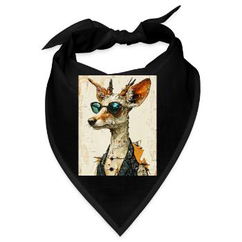 Fuchs im Anzug - Bandana - Schwarz - Vorne