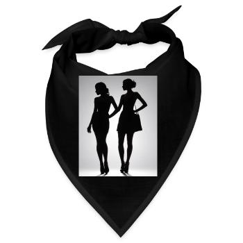 Silhouetten von zwei Personen in Kleidern - Bandana - Schwarz - Vorne