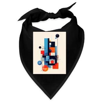 Abstrakte geometrische Komposition - Bandana - Schwarz - Vorne