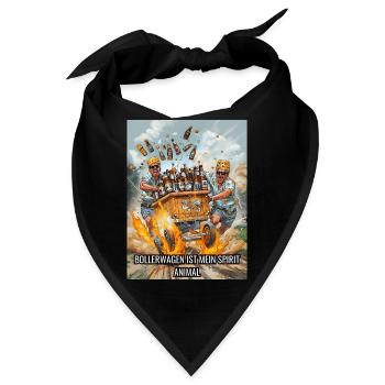 Bollerwagen trinken saufen Geschenk - Bandana - Schwarz - Vorne