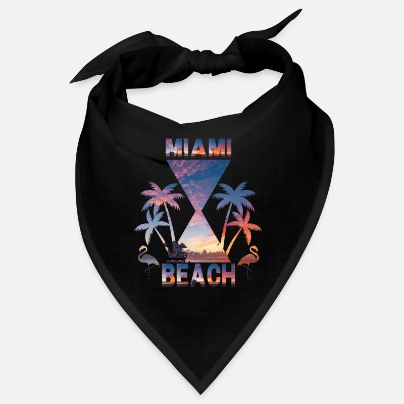 Miami Beach Sunset Silhouette Design Bandana