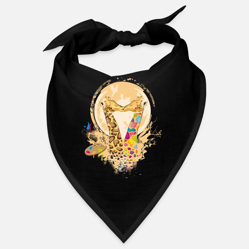 Girafes colorées amoureuses dans le style graffiti Bandana