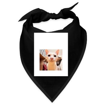 Verspieltes Katzenporträt mit Schnüffel-Detail - Bandana - Schwarz - Vorne