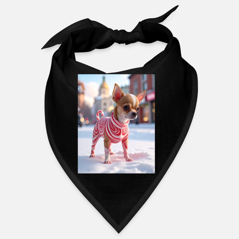 Chihuahua im roten Wirbelpullover Bandana