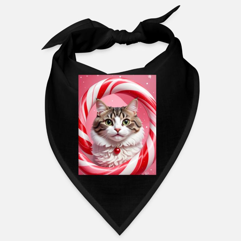Christmas Cat in Candy Ring Design Bandana
