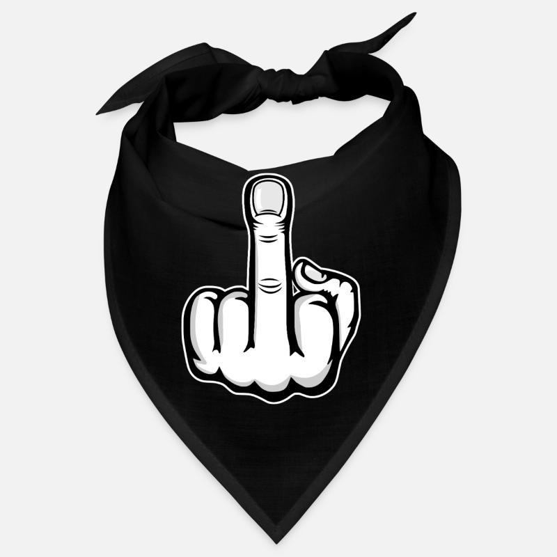 Mittelfinger Stinkefinger Design weiß Bandana