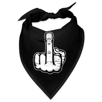 Mittelfinger Stinkefinger Design weiß used - Bandana - Schwarz - Vorne