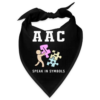 AAC Kommunikation Gebärdensprache SLP - Bandana - Schwarz - Vorne