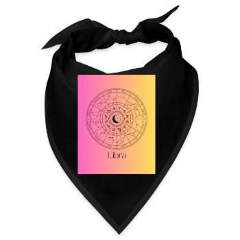 Waage-Tierkreis-Gleichgewicht - Bandana - Schwarz - Vorne