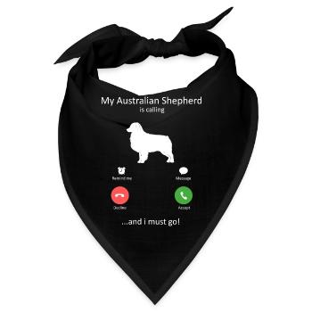 Mein Australian Shepherd ruft Must Go Kunst - Bandana - Schwarz - Vorne