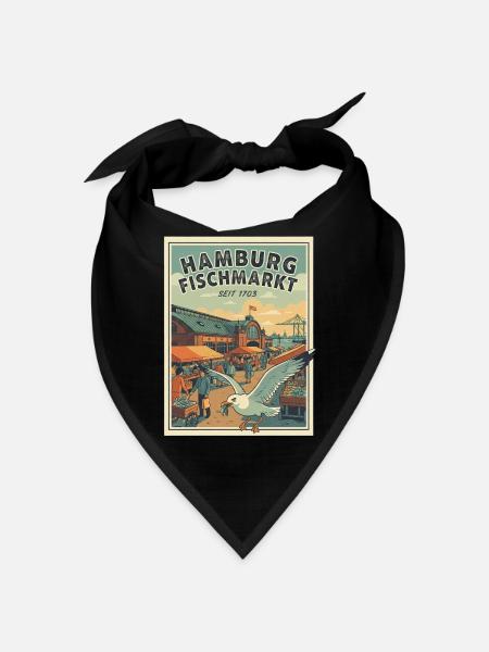 Hamburg Vintage Fischmarkt - Bandana - Schwarz