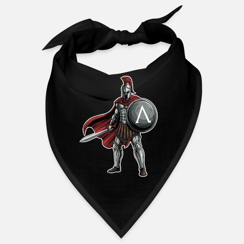Hoplite Spartiate Lambda Bouclier Épée Mascotte Bandana