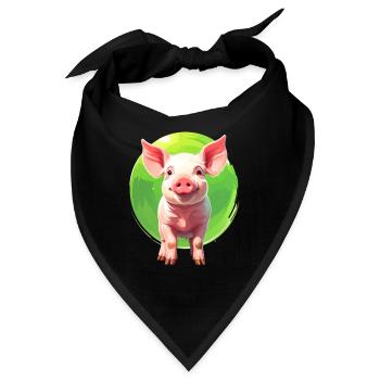 Ein Schweinchen - Bandana - Schwarz - Vorne