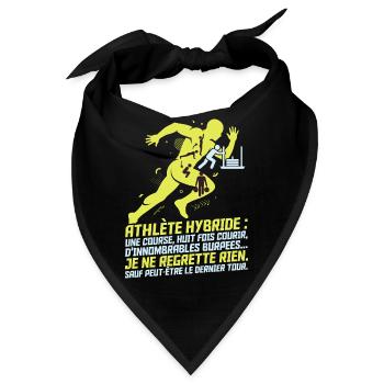 Athlète Hybride Course Fitness Humour Citation - Bandana - Schwarz - Vorne