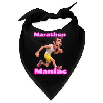 Marathon Maniac Cartoonläufer - Bandana - Schwarz - Vorne