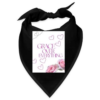 Gnade über alles Blumenherzen - Bandana - Schwarz - Vorne