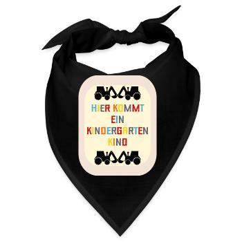 Willkommen Kindergartenkind Bagger - Bandana - Schwarz - Vorne