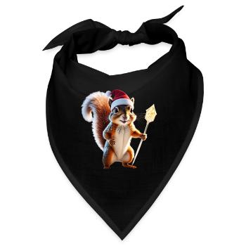 Magisches Weihnachts Eichhörnchen, Hüter des Wades - Bandana - Schwarz - Vorne