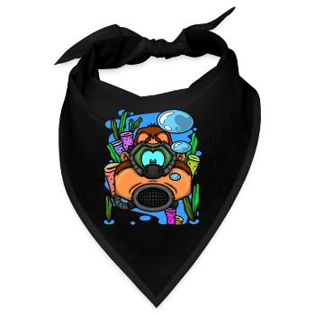 Scuba Diver Monkey Diving Goggles Scuba Diving - Bandana - Schwarz - Vorne