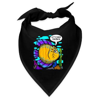 Aquarium Geschenk Aquarier Fisch Haltung Liebhaber - Bandana - Schwarz - Vorne