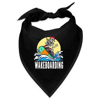 Wakeboarder Skelett auf dem Wakeboarden - Bandana - Schwarz - Vorne