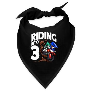 Fahren in 3 Geburtstag Fahrer Motocross Geburtstag - Bandana - Schwarz - Vorne