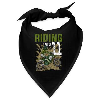 Riding Into11 Teen Dirt Bike Motocross Geburtstag - Bandana - Schwarz - Vorne