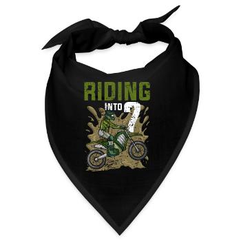 Fahren in 7 Dirt Bike Motocross Geburtstag - Bandana - Schwarz - Vorne