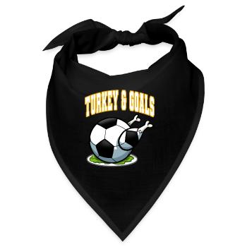 Thanksgiving Fußball Türkei und Tore - Bandana - Schwarz - Vorne