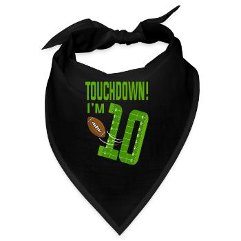 Fußballspieler-Touchdown Ich bin 10 Fußball-Geburtstag - Bandana - Schwarz - Vorne